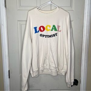 Madhappy Local Optimist Fleece Cream Color Crewneck